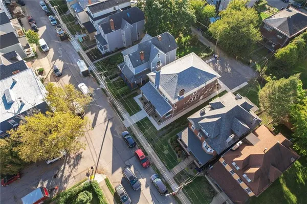 an aerial view of multiple house