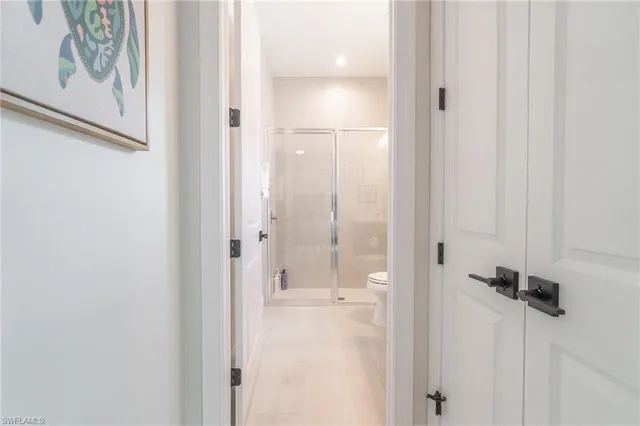 a bathroom with a shower