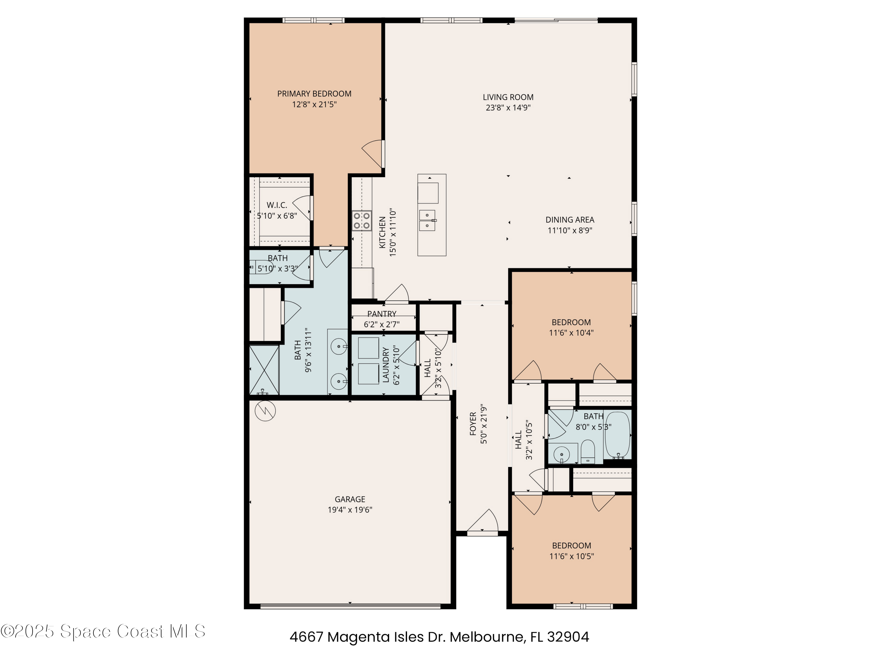 4667 Magenta Isles Drive Melbourne, FL 32904 - Photo 29 of 29 a picture of a floor plan