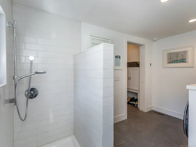 a bathroom with a shower