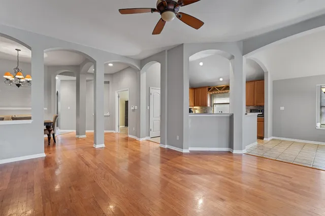 a view of an empty room and window