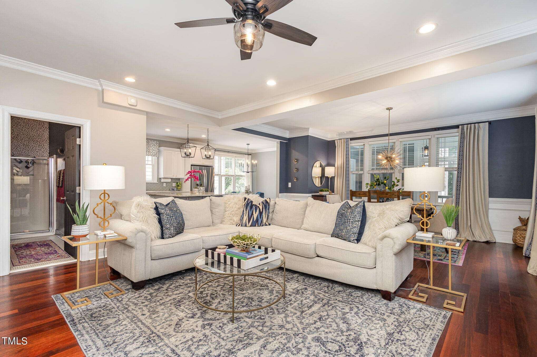 10534 Evergreen Spring Place Raleigh, NC 27614 - Photo 6 of 30 a living room with furniture and a wooden floor