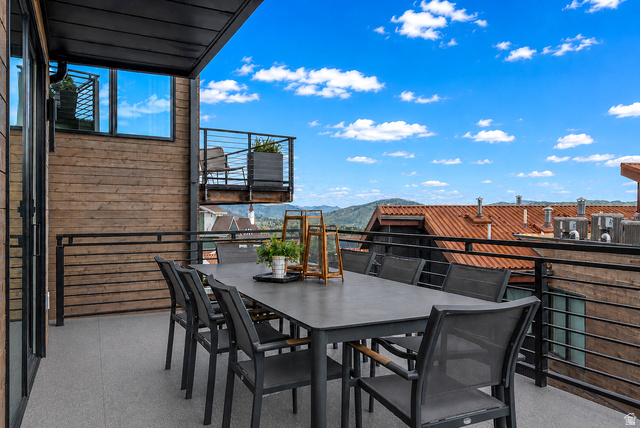 1258 Rothwell Road Park City, UT 84060 - Photo 29 of 48 Outdoor terrace featuring a concrete-style floor and black metal railings