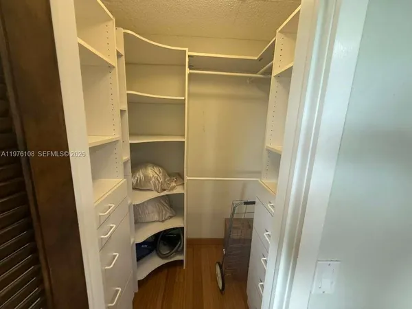 a close view of walk in closet