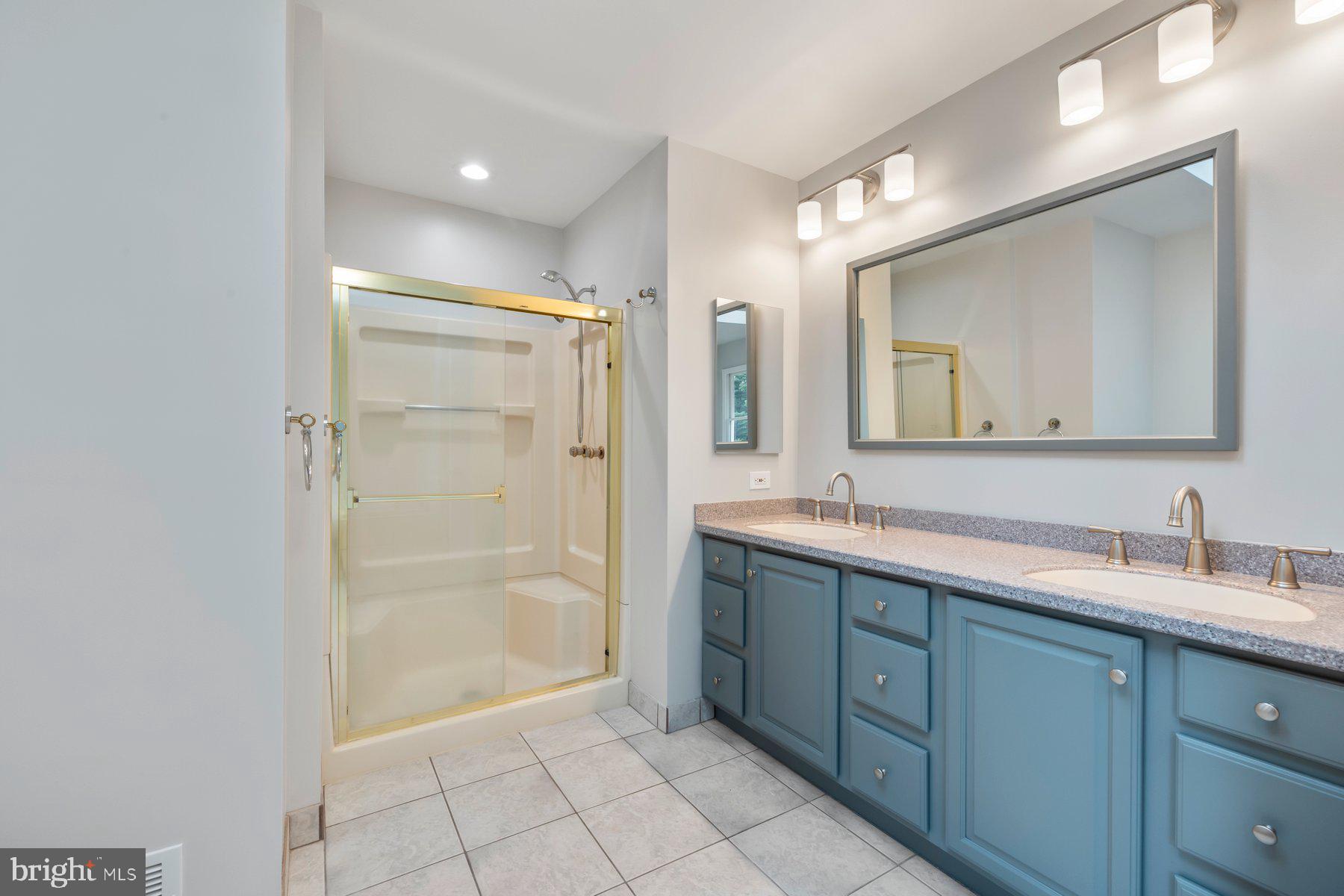 18604 Muncaster Road Rockville, MD 20855 - Photo 46 of 90 a spacious bathroom with a double vanity sink mirror and double