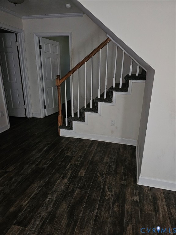 916 Brantley Road Richmond, VA 23235 - Photo 5 of 8 Stairs featuring wood finished floors and crown mo