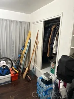 a view of a closet with storage