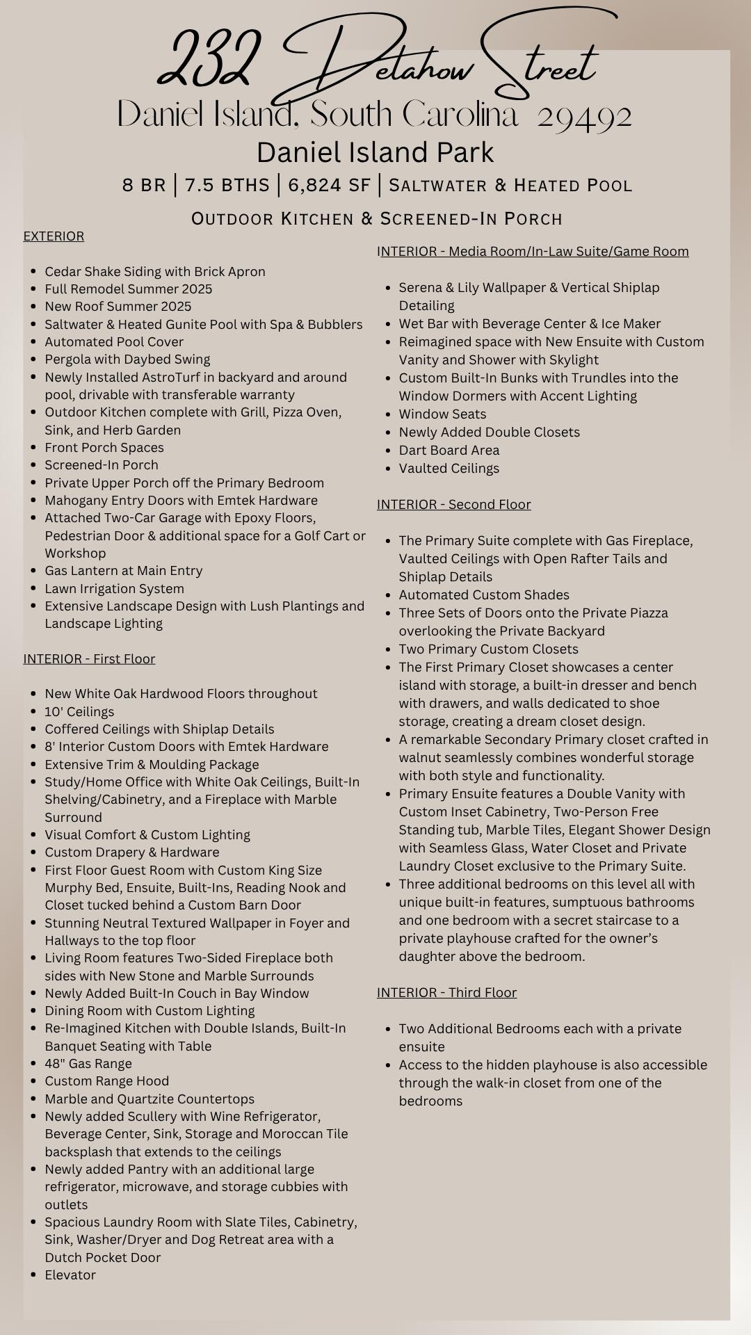 232 Delahow Street Daniel Island, SC 29492 - Photo 103 of 105 Features of 232 Delahow Street