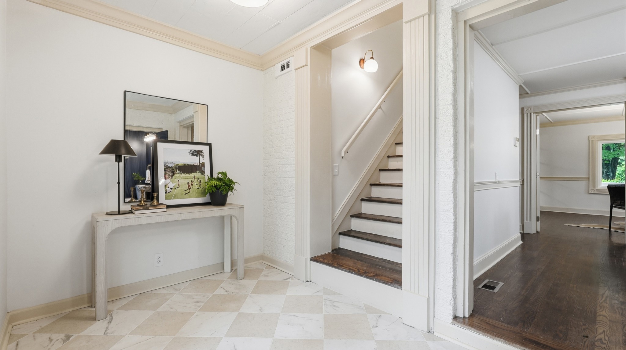 229 Franklin Limestone Road Nashville, TN 37217 - Photo 17 of 41 a view of a hallway with wooden floor and entryway