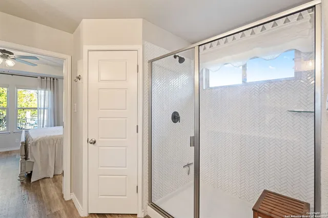 a workspace with furniture and a window