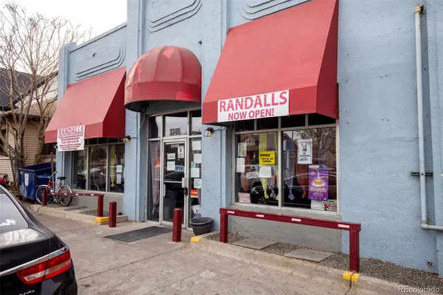 a view of street with sitting area
