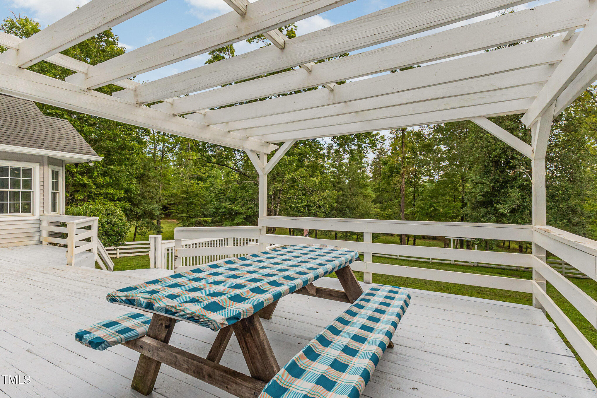 2215 Southern Road Sanford, NC 27330 - Photo 47 of 68 a view of a patio with table and chairs and wooden floor