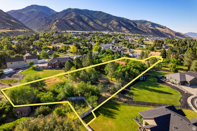 435 Canyon Road Millville, UT 84326 - Photo 111 of 113 Expansive residential lot outlined, featuring established trees and varied topography