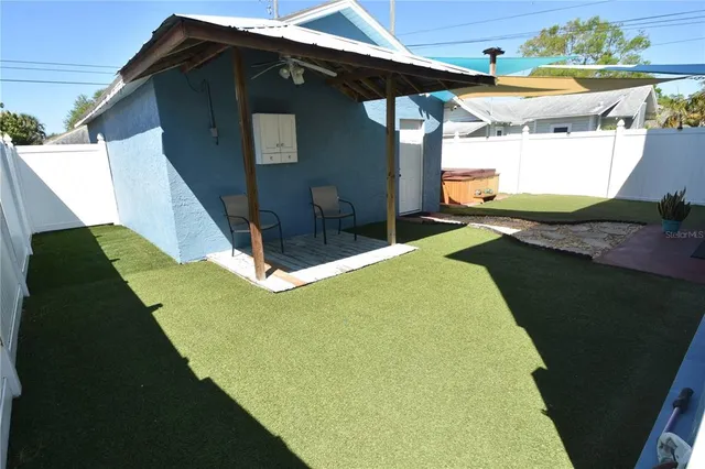 a backyard of a house