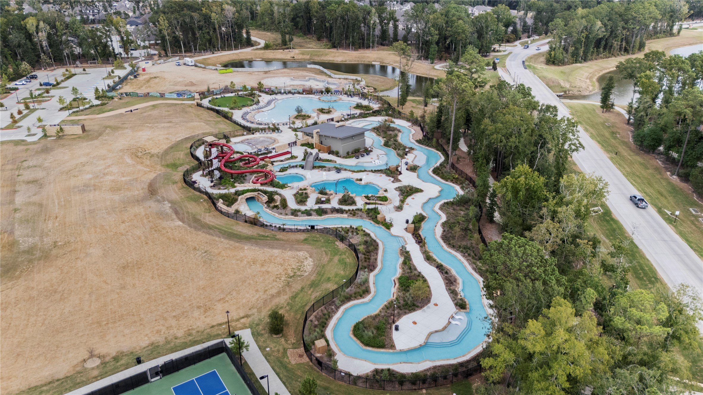 7543 Congress Trail Way Porter, TX 77365 - Photo 38 of 45 an aerial view of a house with a swimming pool