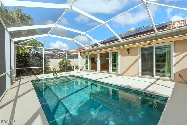 a house with swimming pool