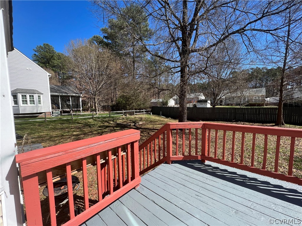 2525 Retrievers Ridge Road Richmond, VA 23233 - Photo 23 of 49 a view of wooden deck and a yard with wooden fence