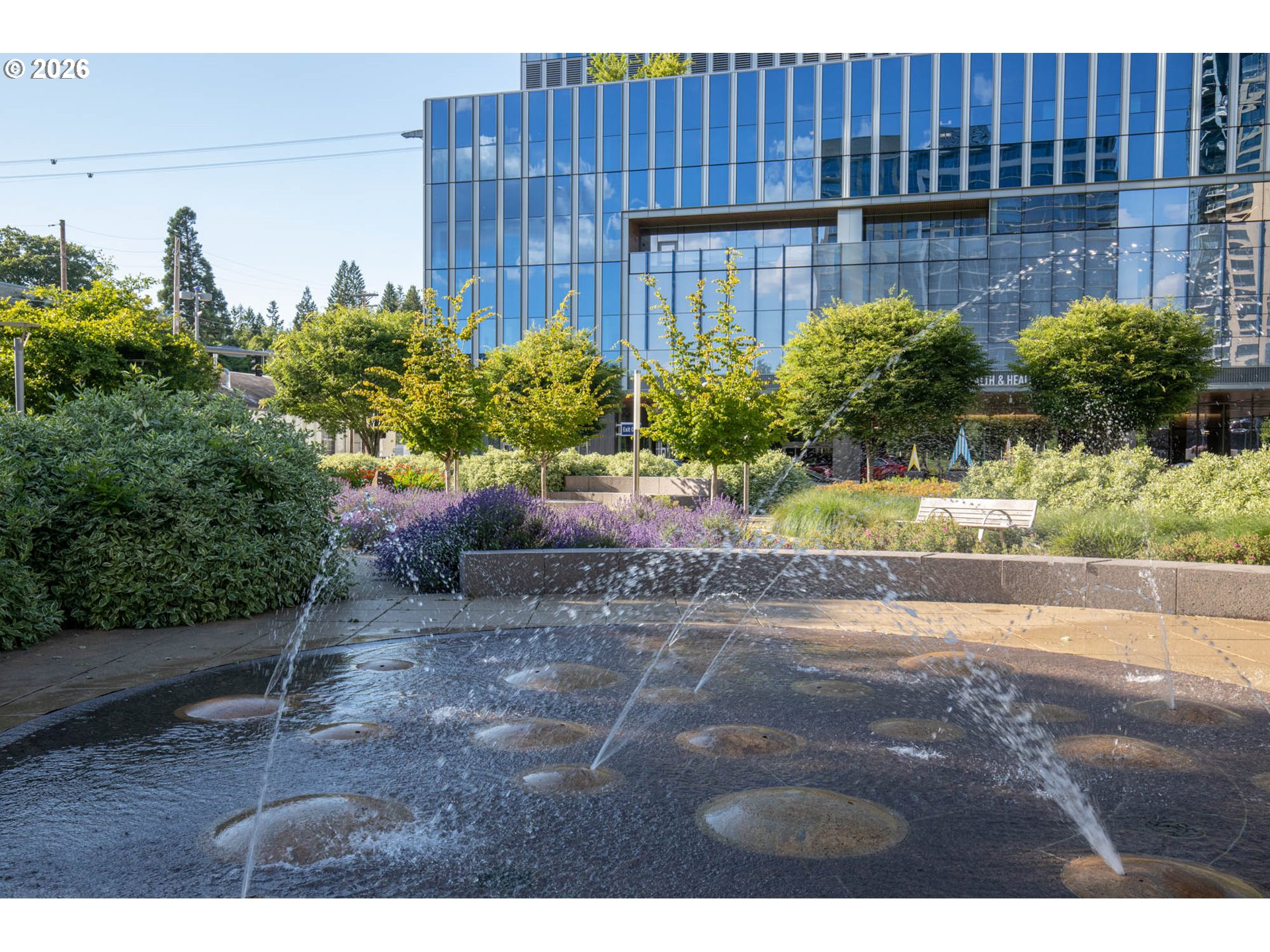 841 Southwest Gaines Street, Unit 2012 Portland, OR 97239 - Photo 41 of 44 a backyard of a house with a garden and plants
