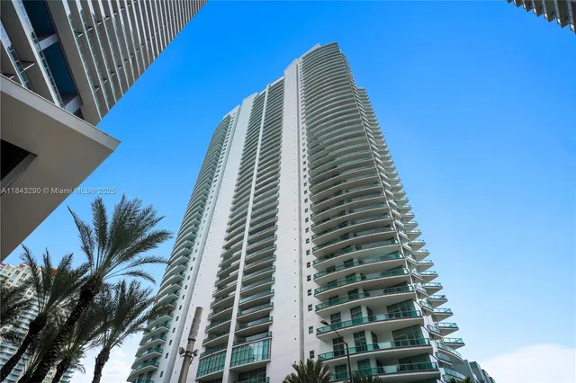 a view of a tall building