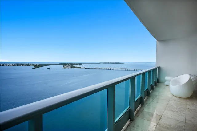 a view of a balcony with an outdoor space