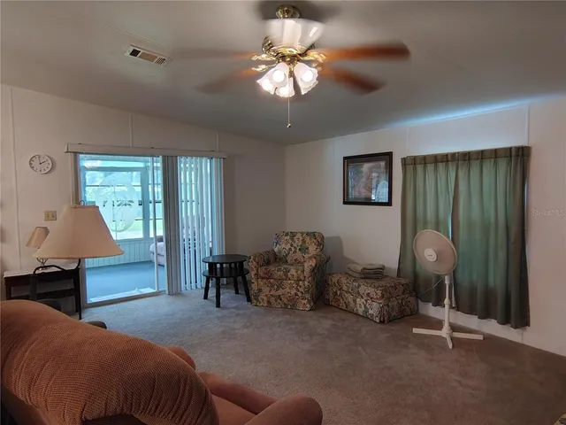 a view of a park with swings