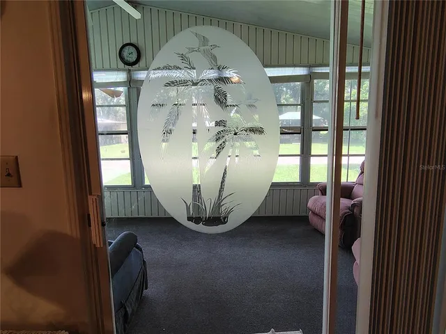 a view of a building with a window