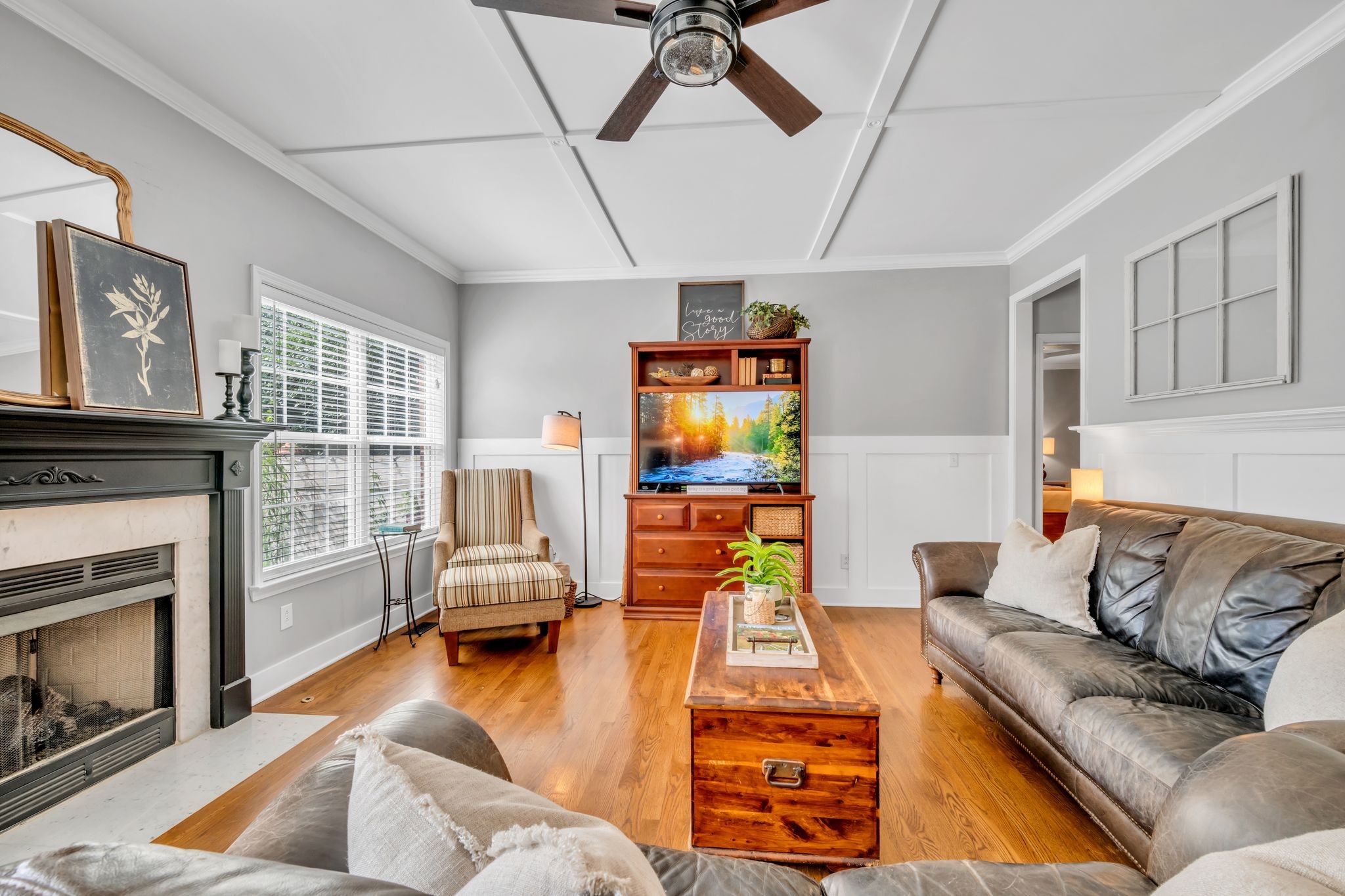125 Lena Loop Burns, TN 37029 - Photo 29 of 55 a living room with furniture and a fireplace
