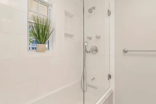 a bathroom with a shower