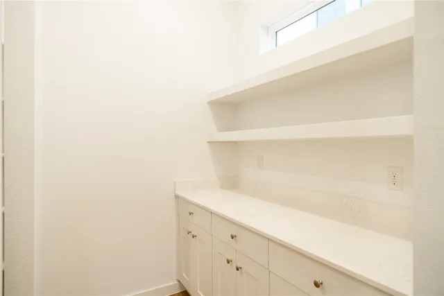 a close up view of racks on the wall