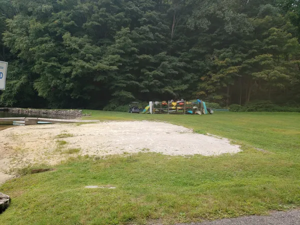 a view of a yard with an outdoor space
