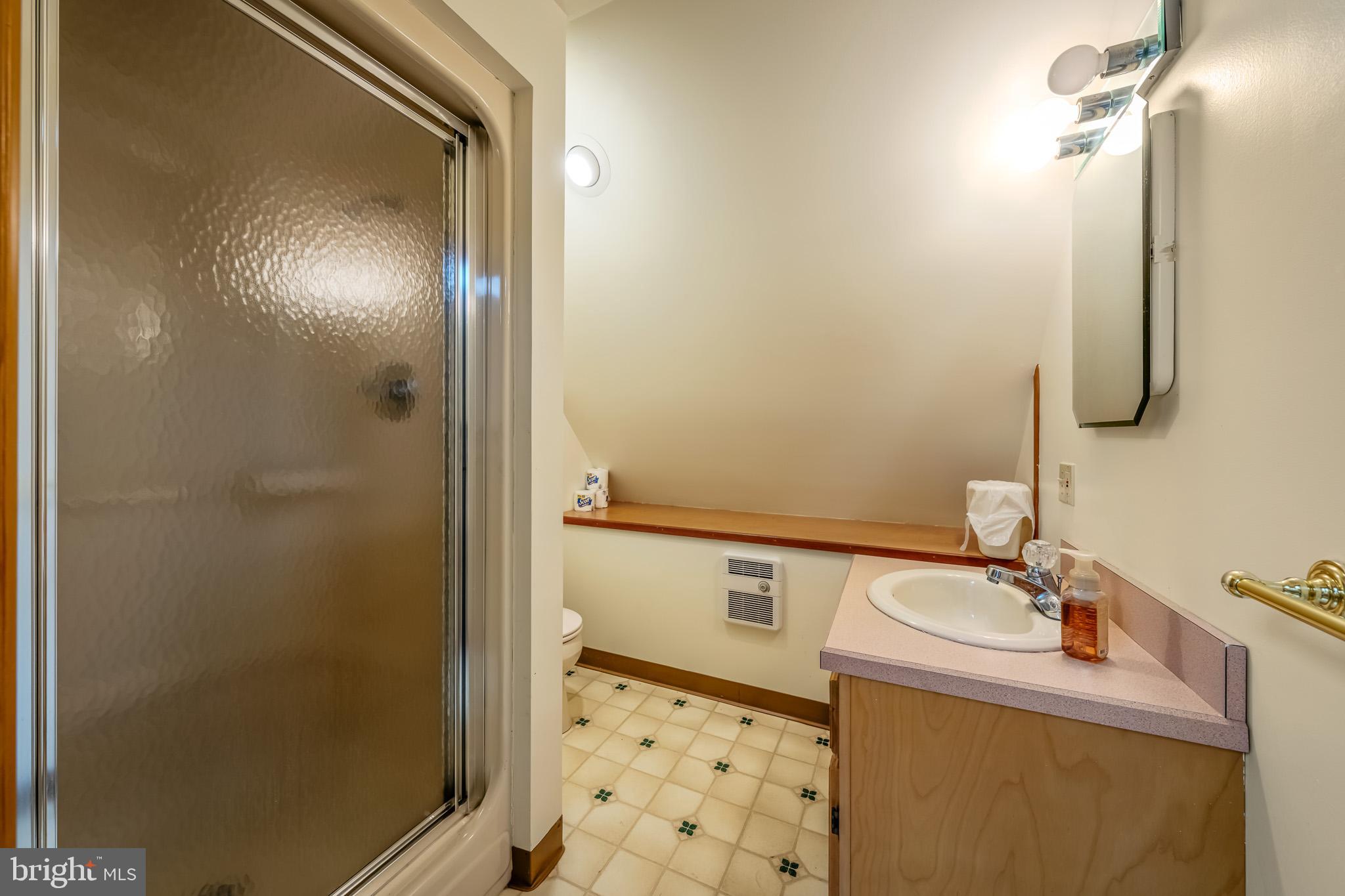 228 Huntington Creek Road Sweet Valley, PA 18656 - Photo 57 of 128 a bathroom with a sink and mirror