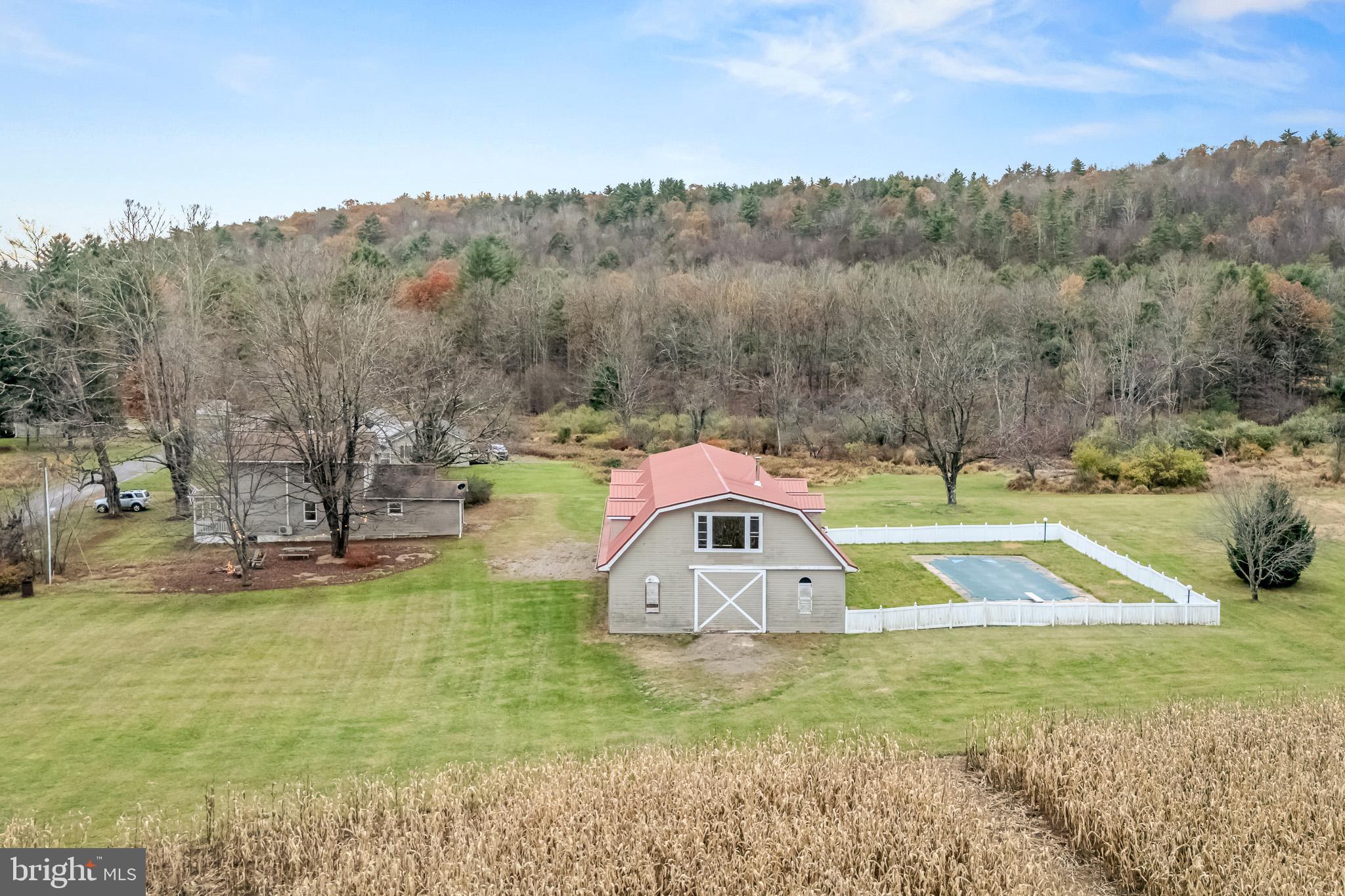 228 Huntington Creek Road Sweet Valley, PA 18656 - Photo 65 of 128 a view of a swimming pool with a yard and trees