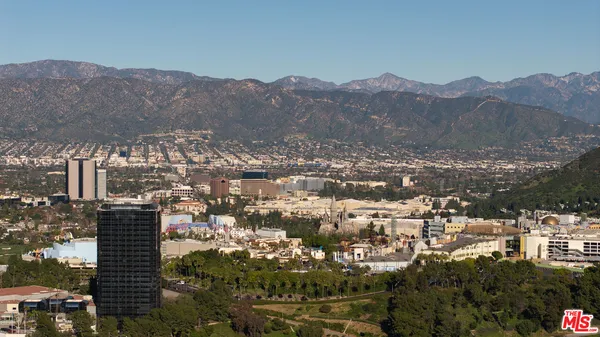 a view of city and mountain