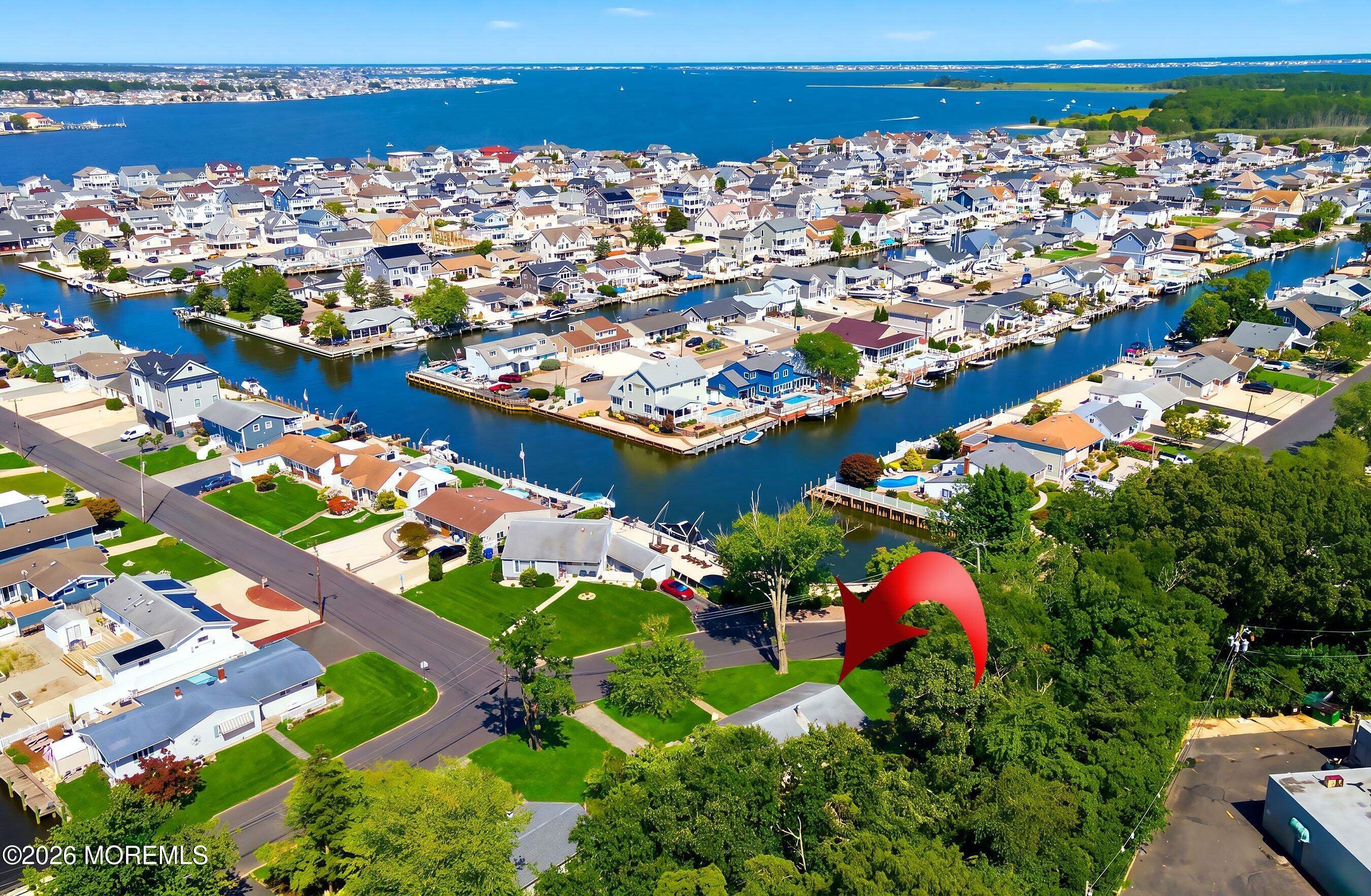 1817 Merrimac Drive Toms River, NJ 08753 - Photo 36 of 43 37-Rear Left Aerial with Arrow