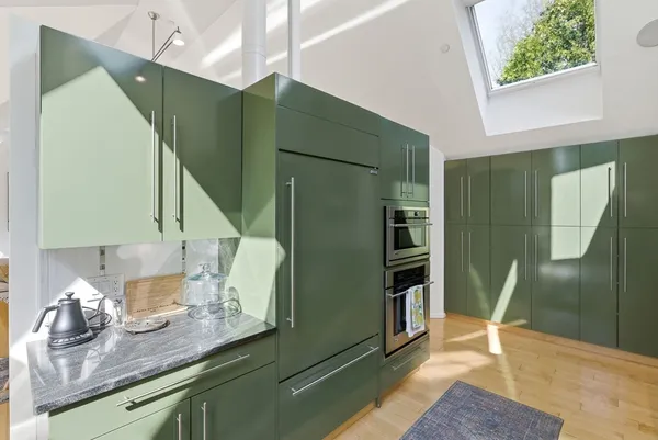 a bed room with a bed window and a table