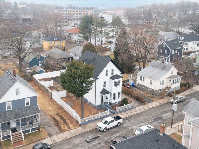 an aerial view of multiple house