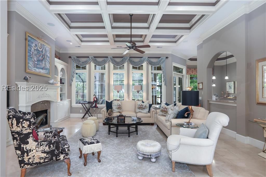 21 Caravelle Lane Bluffton, SC 29909 - Photo 7 of 66 The Great Room with the coffered ceiling WOWS!