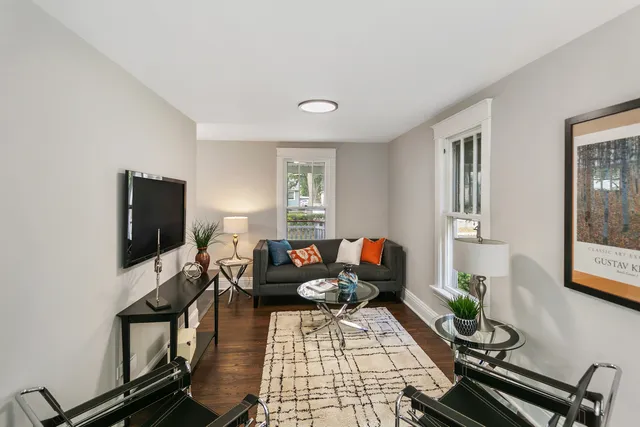 a living room with furniture