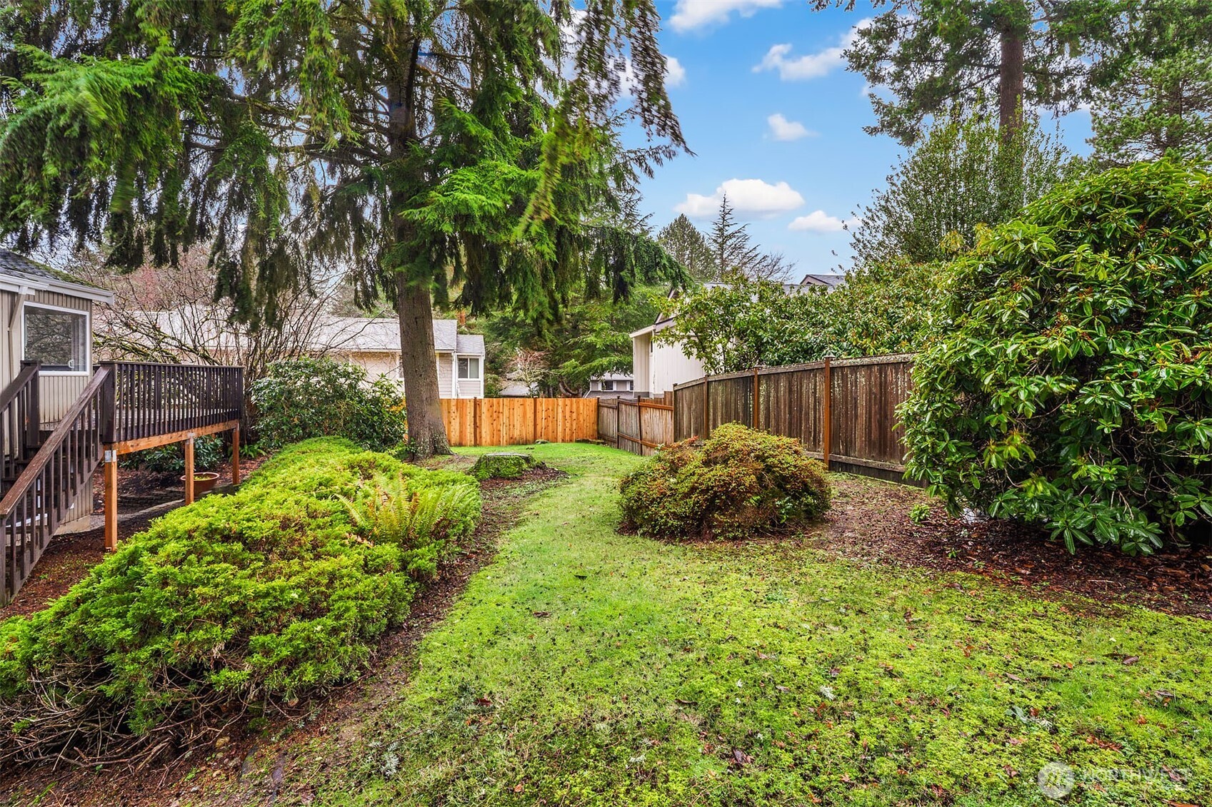 15710 Southeast 46th Way Bellevue, WA 98006 - Photo 34 of 40 a view of a backyard with tree s