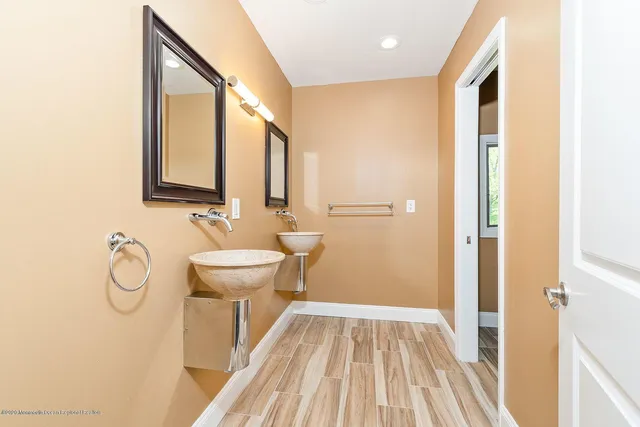 a bathroom with a shower and a toilet