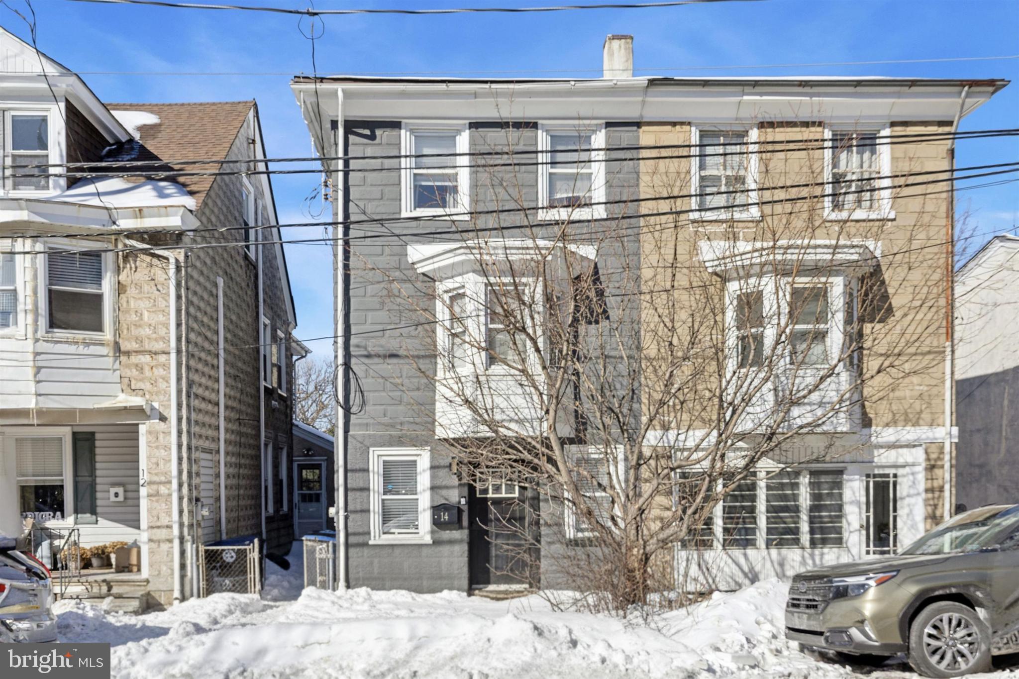 a front view of a building