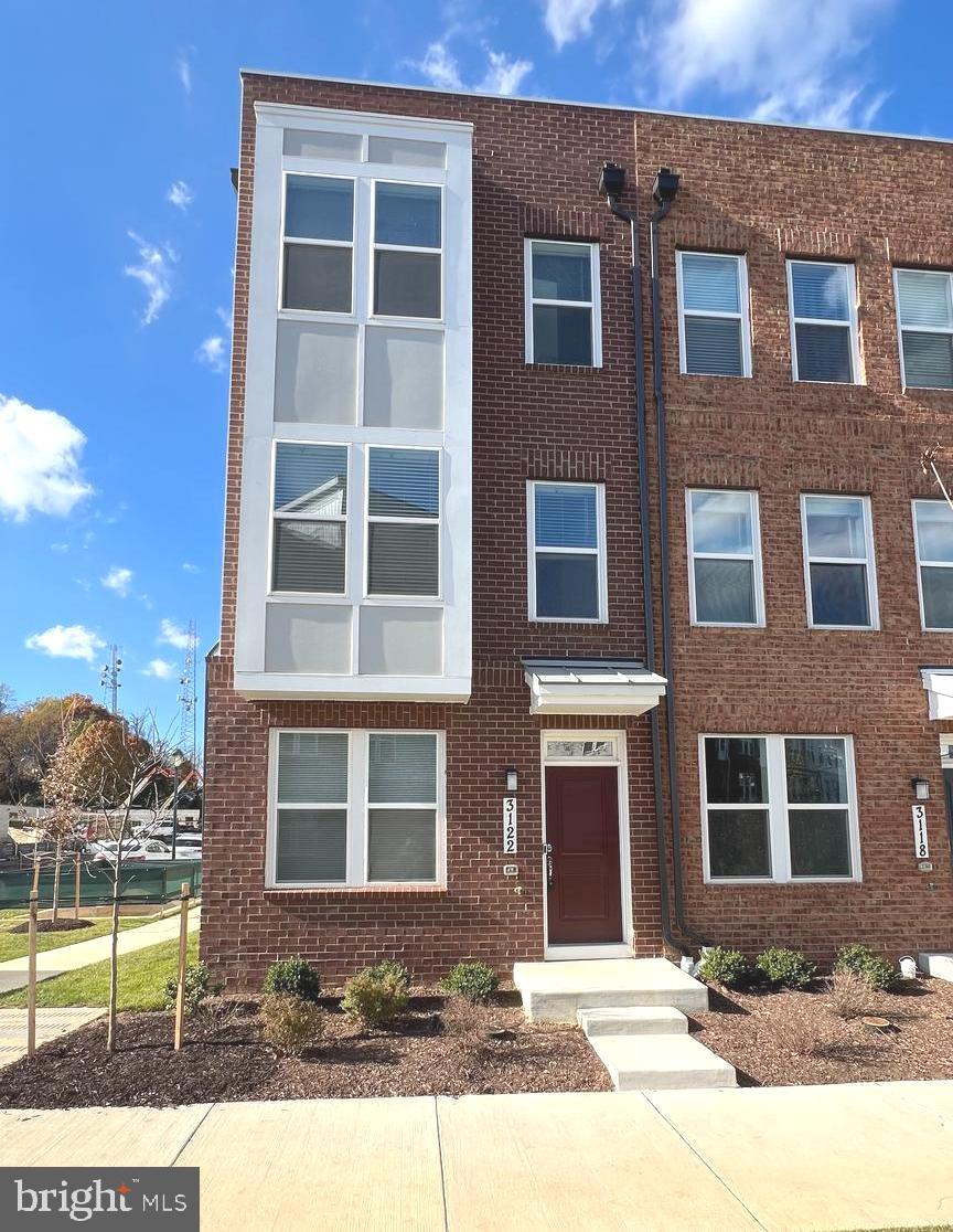 a front view of a building