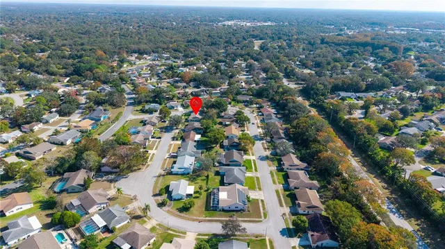 an aerial view of multiple house