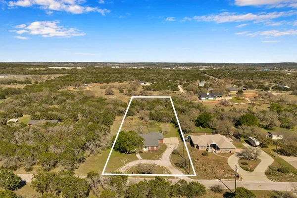 an aerial view of a house