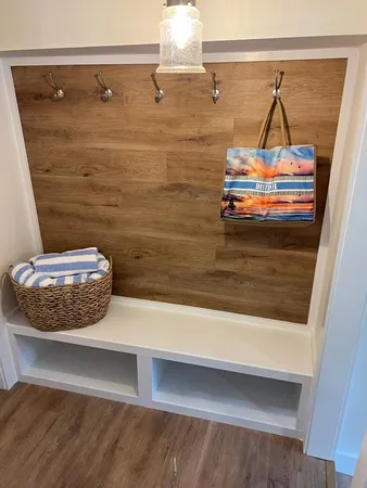 a view of wooden door