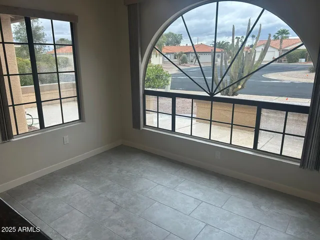 an empty room with a window