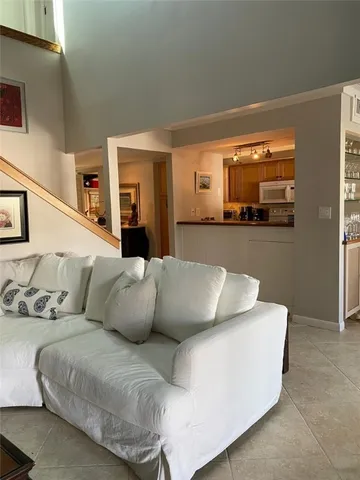 a view of a garden with a lake view