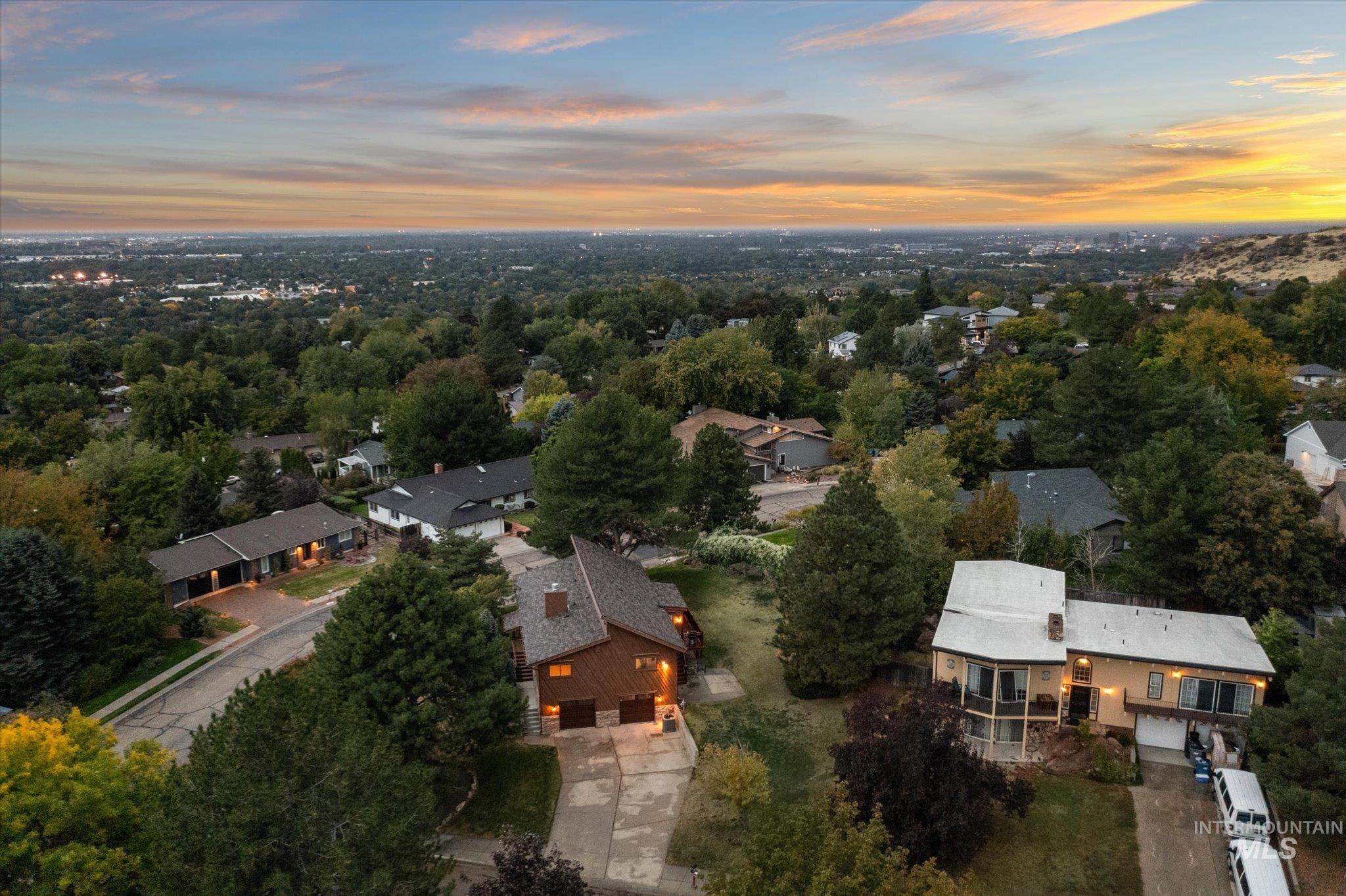 2199 South Ridge Point Way Boise, ID 83712 - Photo 48 of 50 Aerial view at dusk of a residential view