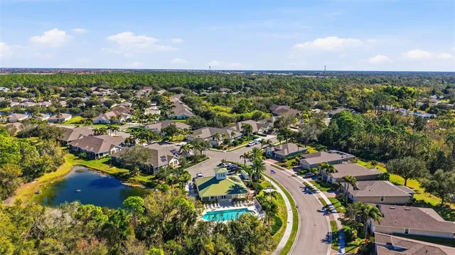 an aerial view of a house