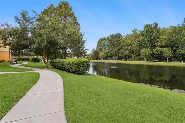 an aerial view of residential houses with outdoor space and river